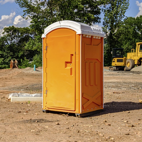 how often are the portable restrooms cleaned and serviced during a rental period in Wilburton Number Two